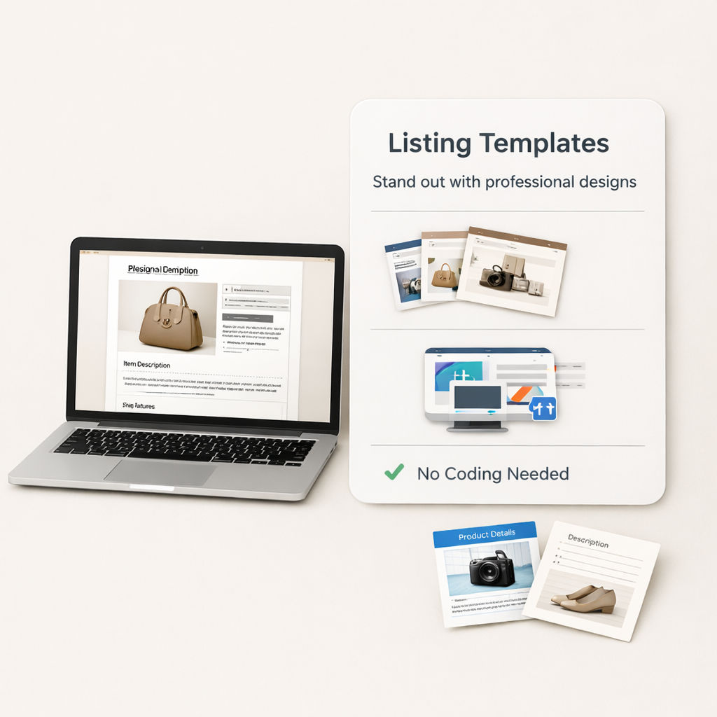 Snap2List listing templates for professional eBay descriptions
