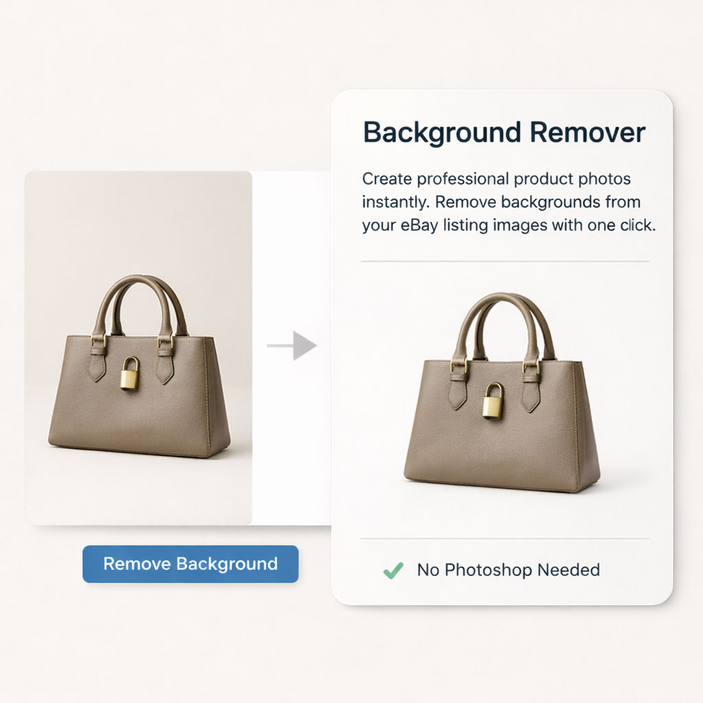 Snap2List background remover for eBay product photos