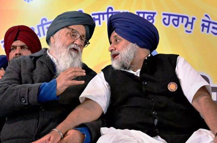 pARKASH SINGH BADAL WITH SUKHBIR 26.4.23