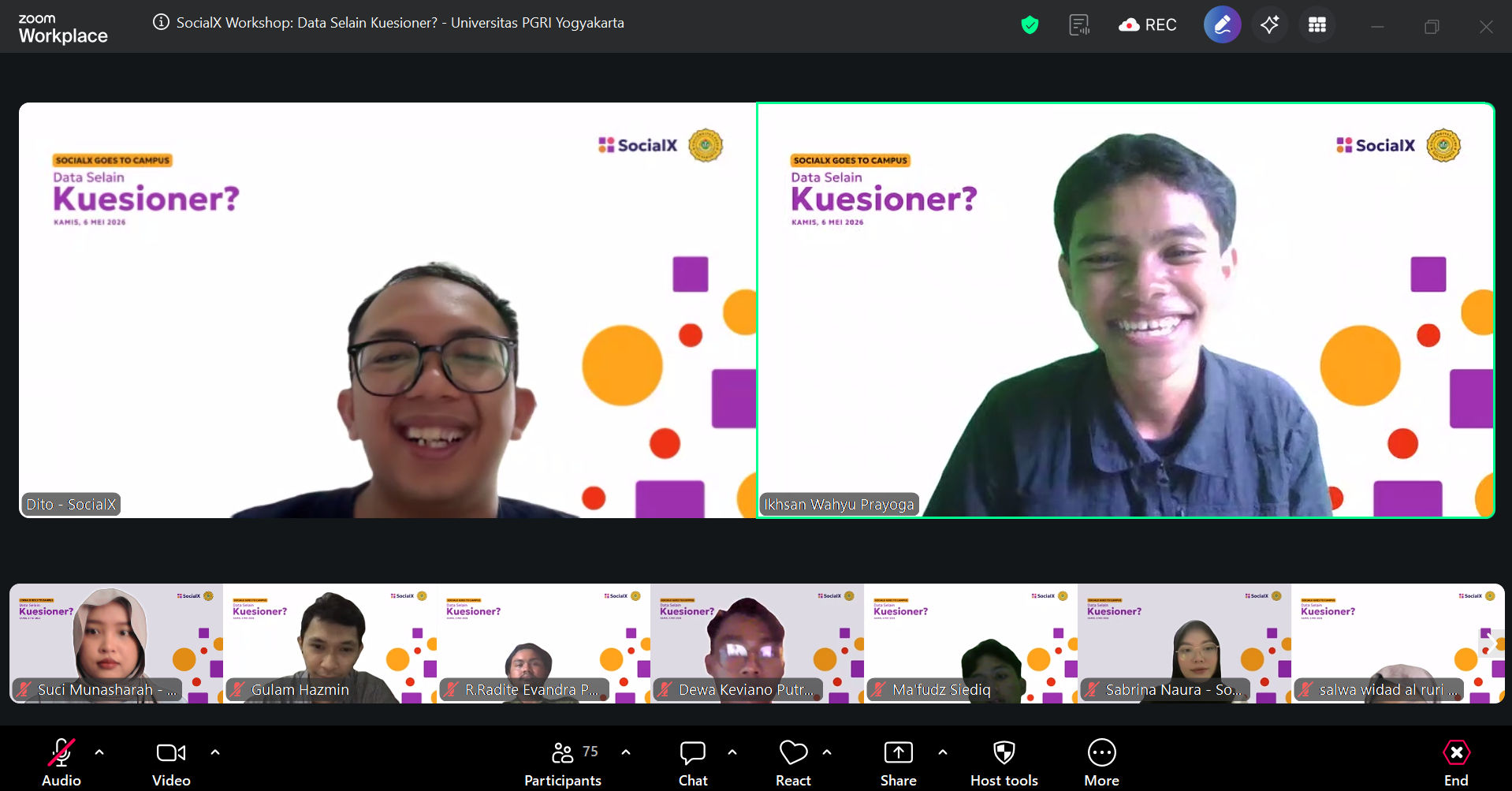 Mahasiswa Bisnis Digital UPY Belajar Analisis Data Selain Kuesioner Bersama SocialX