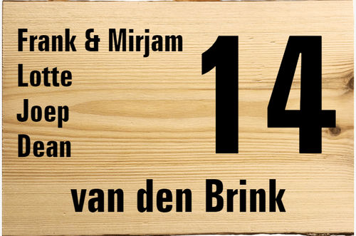 Goedkoop houten naambord