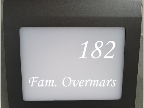 RVS Naambord met verlichting