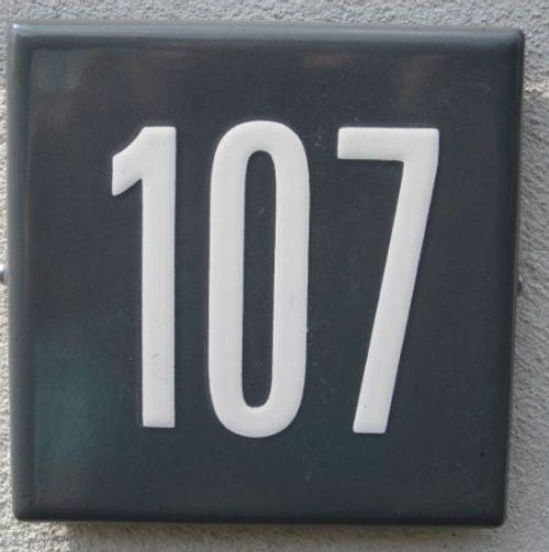 Emaille huisnummer model Quadra