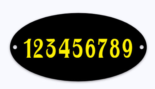 Ovale huisnummerbord geëmailleerd