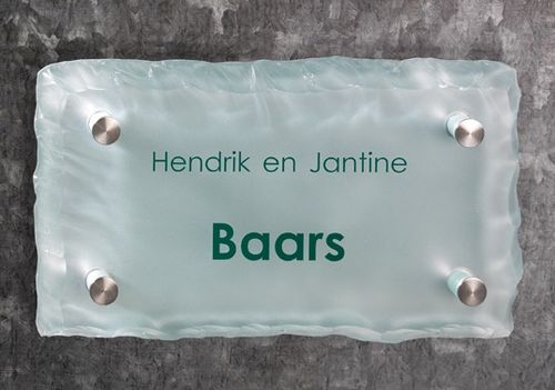 Glazen naambord