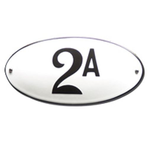 Huisnummer geëmailleerd ovaal