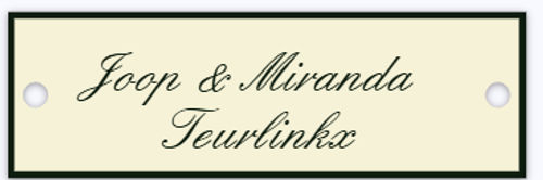 Klein emaille naambordje