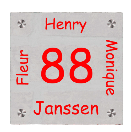Naambord van glas