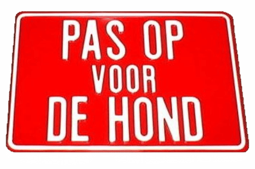 Pas op voor de hond | Geperst Aluminium