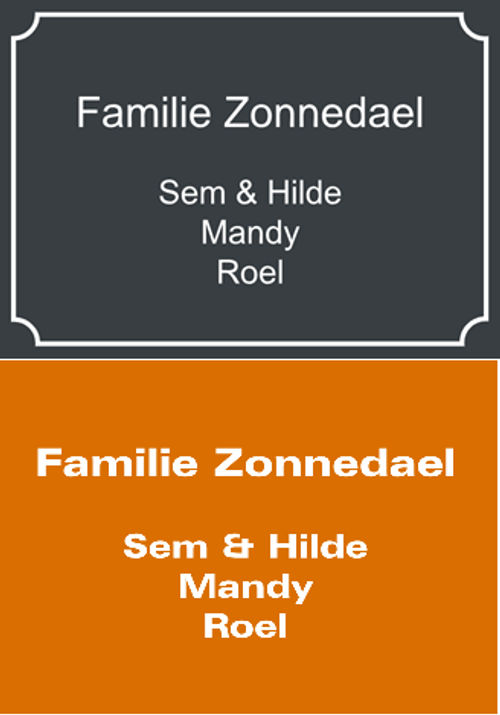 Eigen tekst emaille naamborden