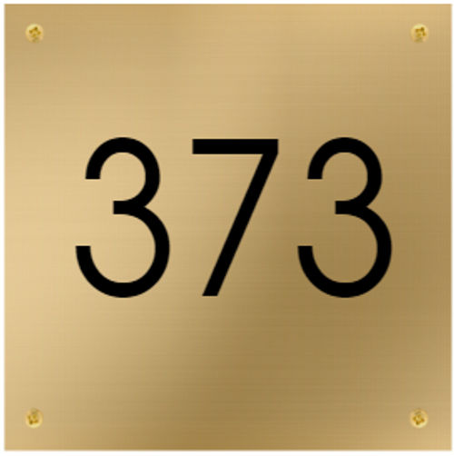 Vierkant huisnummerbord goudkleurig