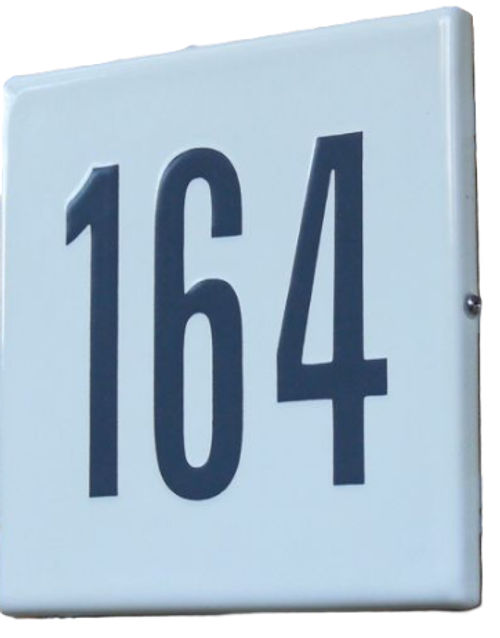 Emaille huisnummer model Quadra