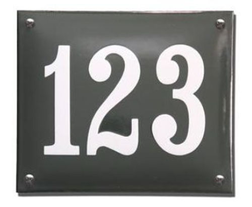 Emaille nummerbord