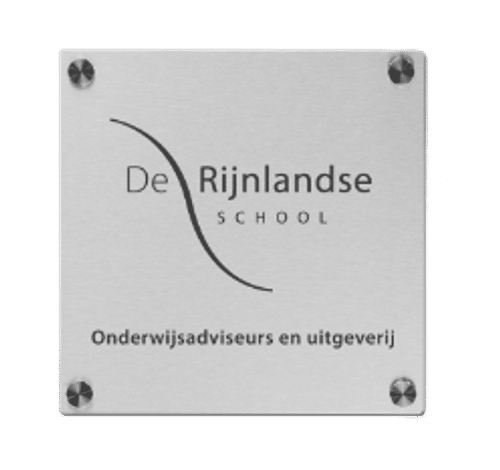 RVS Bedrijfsbord | Eigen logo enof tekst | Vierkant | Incl luxe RVS Dopjes