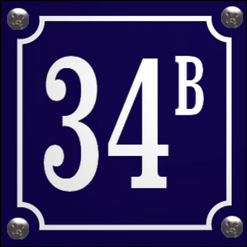 Emaille huisnummerbord met kader