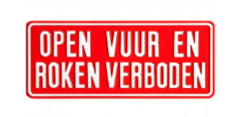 Verbodsborden Open Vuur en Roken Verboden | Geperst Aluminium | 4 Modellen