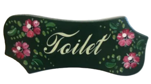 Houten naamplaat handgeschilderd met bloemdecoratie