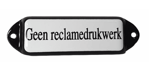 Geen reclamedrukwerk | Emaille Naamplaatje