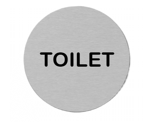 RVS pictogram Toilet | Opdruk zwart | Lasertechniek | Zelfklevend