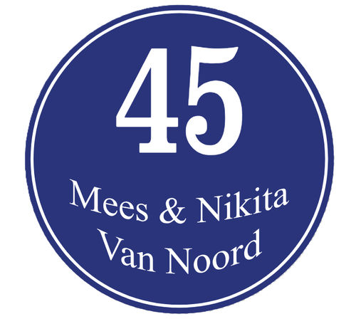 Rond naambordje emaille