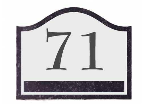 Nummerbord van natuursteen Belgisch hardsteen