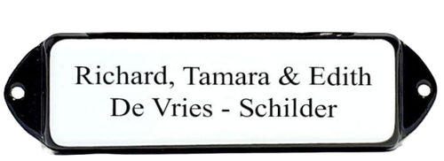 Emaille naamplaatje model "OOR"