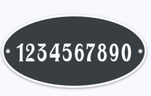 Huisnummer ovaal met rand