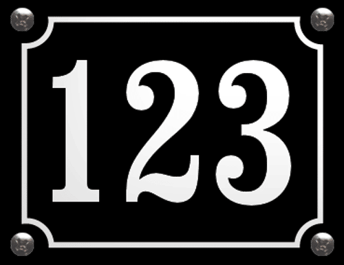 Huisnummer emaille met kader