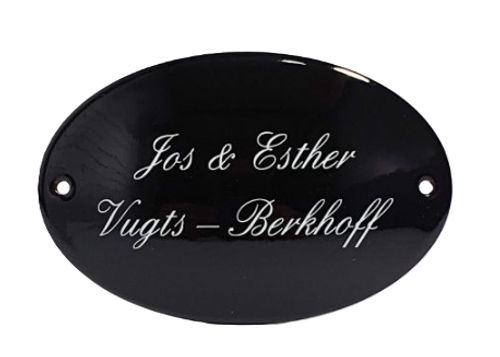 Klein emaille naamplaatje