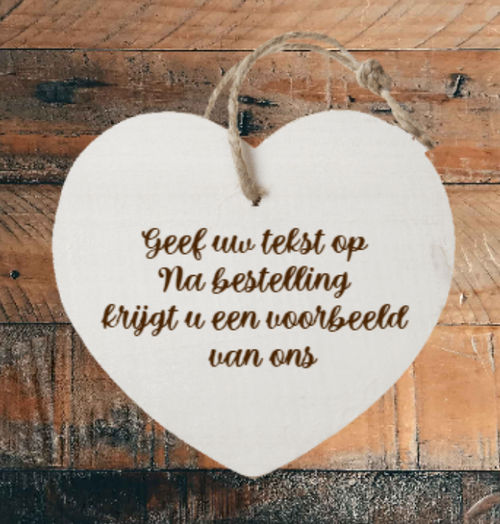 Houten hart met eigen tekst