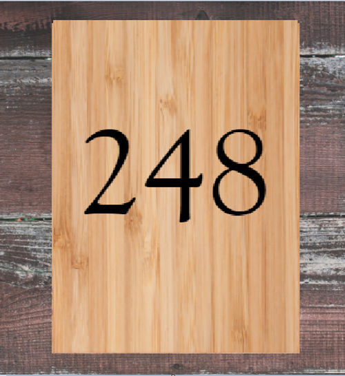 Bamboe huisnummerplaat