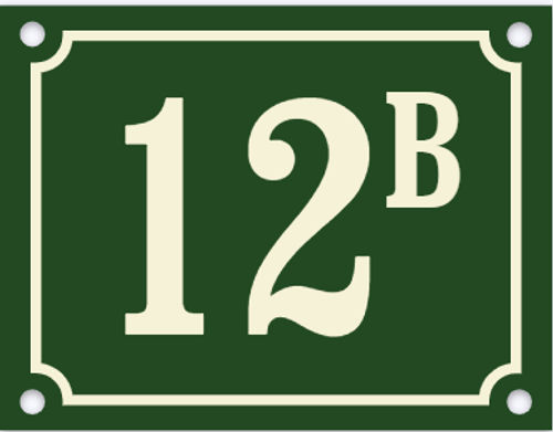 Emaille huisnummerbord met kader