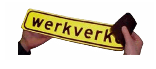 Magneetfolie tekstbord Werkverkeer | Reflecterend