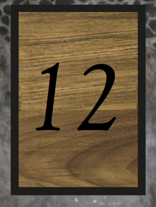 Teakhout huisnummerplaat