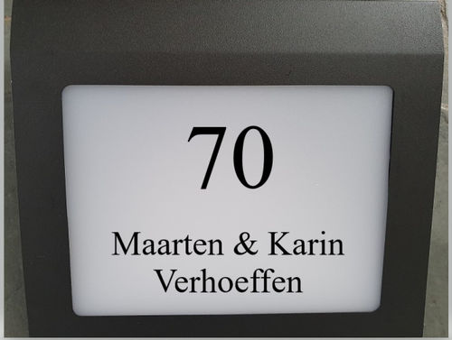 RVS naambord met verlichting