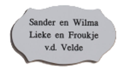 Kunststof naambordje sier