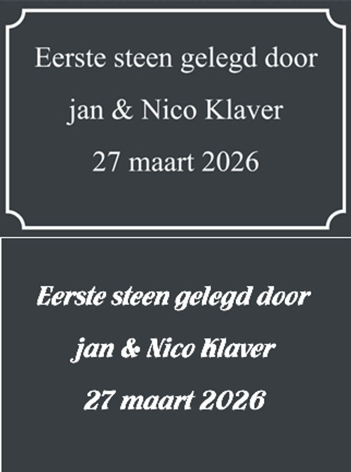 Naamplaten voordeur emaille