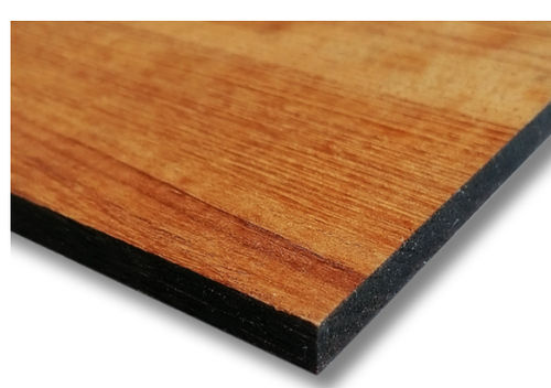 Vierkant naambord van teakhout