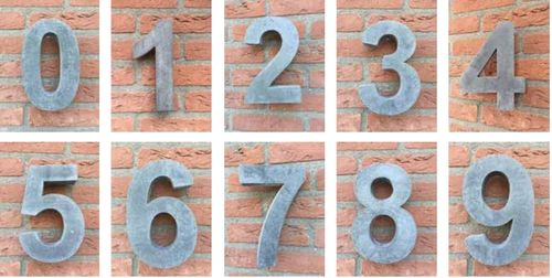 Beton Huisnummers | Kleur Grijs | Letters A,B en C | Blinde sluiting