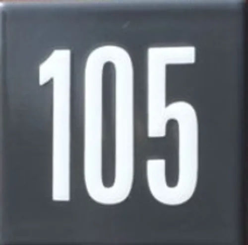 Emaille huisnummer model Quadra