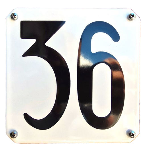 Emaille huisnummer model Den Haag