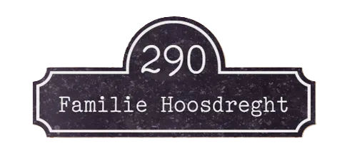 Natuursteen naamplaatje met kader