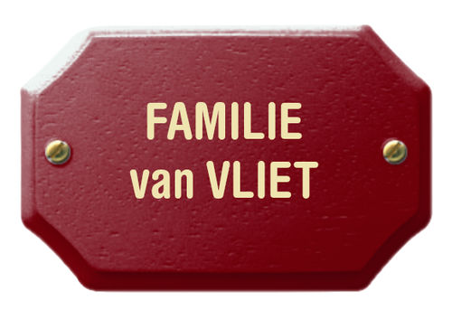 Houten naamplaatje