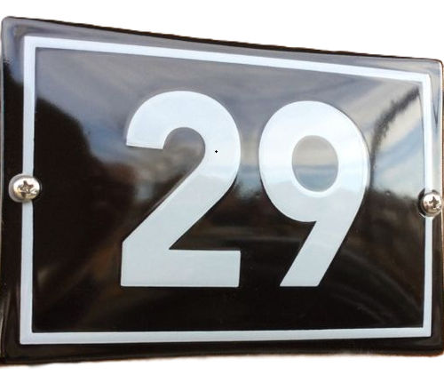 Zwart Emaille huisnummer 