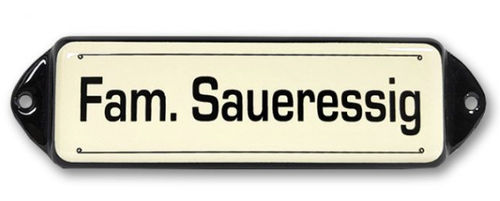 Emaille Naamplaatje "OOR" met oud Hollands kader