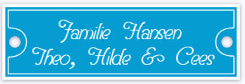 Klein emaille naambordje