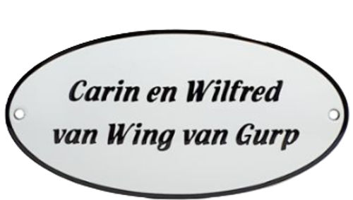 Klein emaille naamplaatje