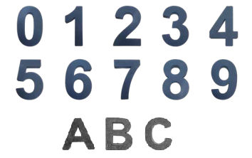 Betonnen Huisnummers | Kleur DonkerGrijs | Letters A,B en C | Blinde sluiting