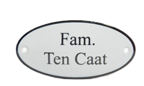 Klein emaille naamplaatje