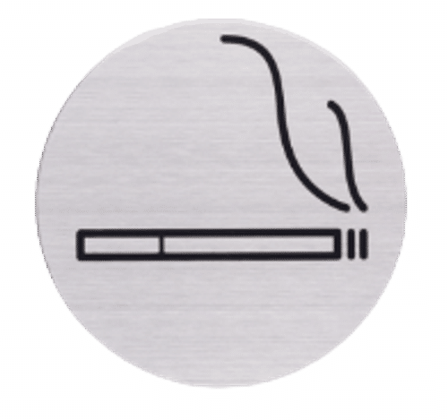 RVS pictogram Roken | Opdruk zwart | Lasertechniek | Zelfklevend